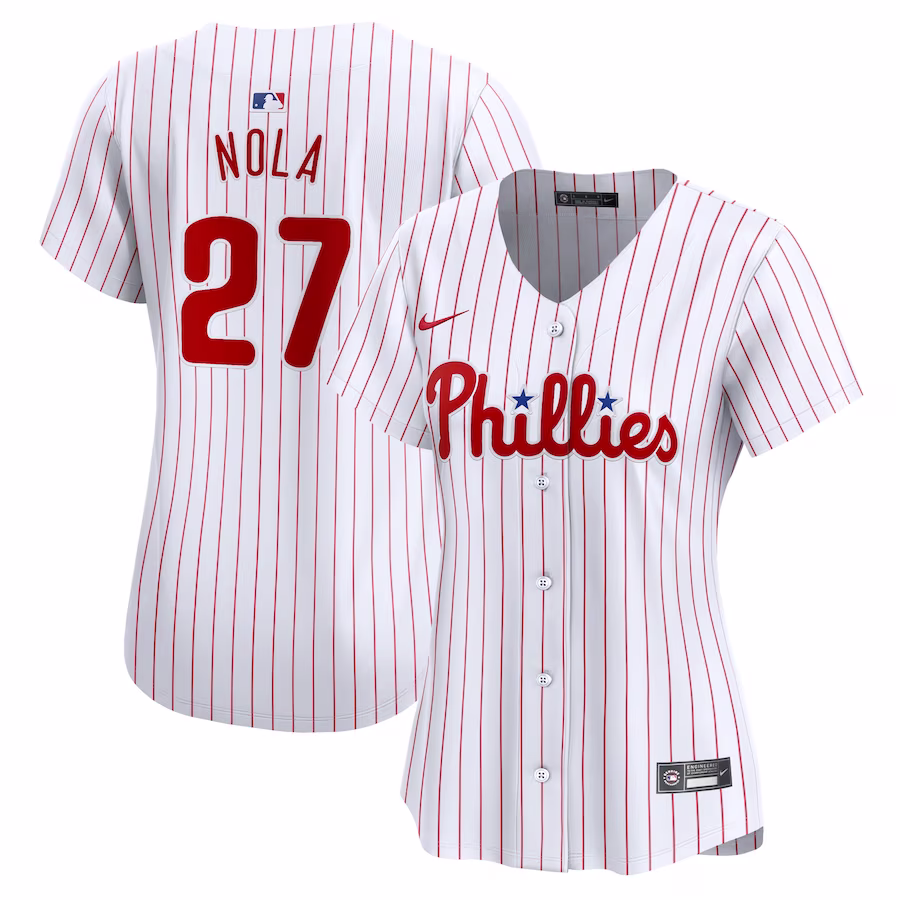 Women's Philadelphia Phillies Aaron Nola Nike White Home Limited Player Jersey - Puhuasuan