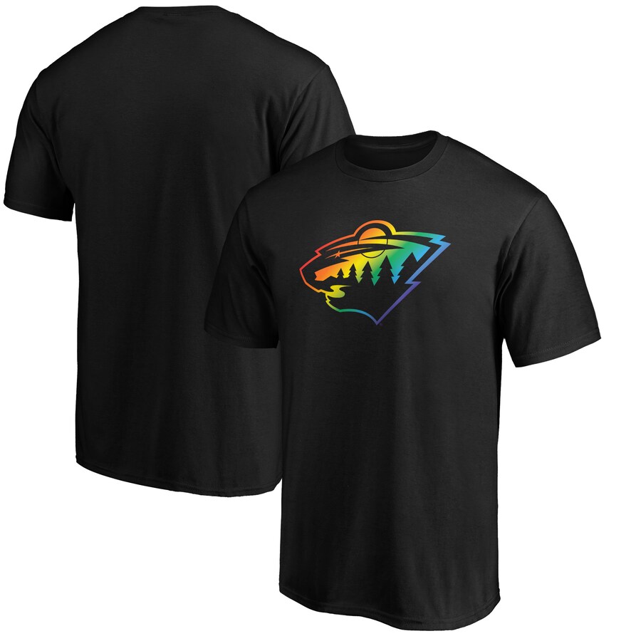 Men's Minnesota Wild Black Team Pride Logo T-Shirt - Puhuasuan