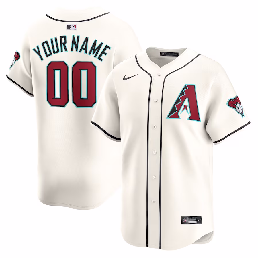 Men's Arizona Diamondbacks Nike White Home Limited Custom Jersey - Puhuasuan