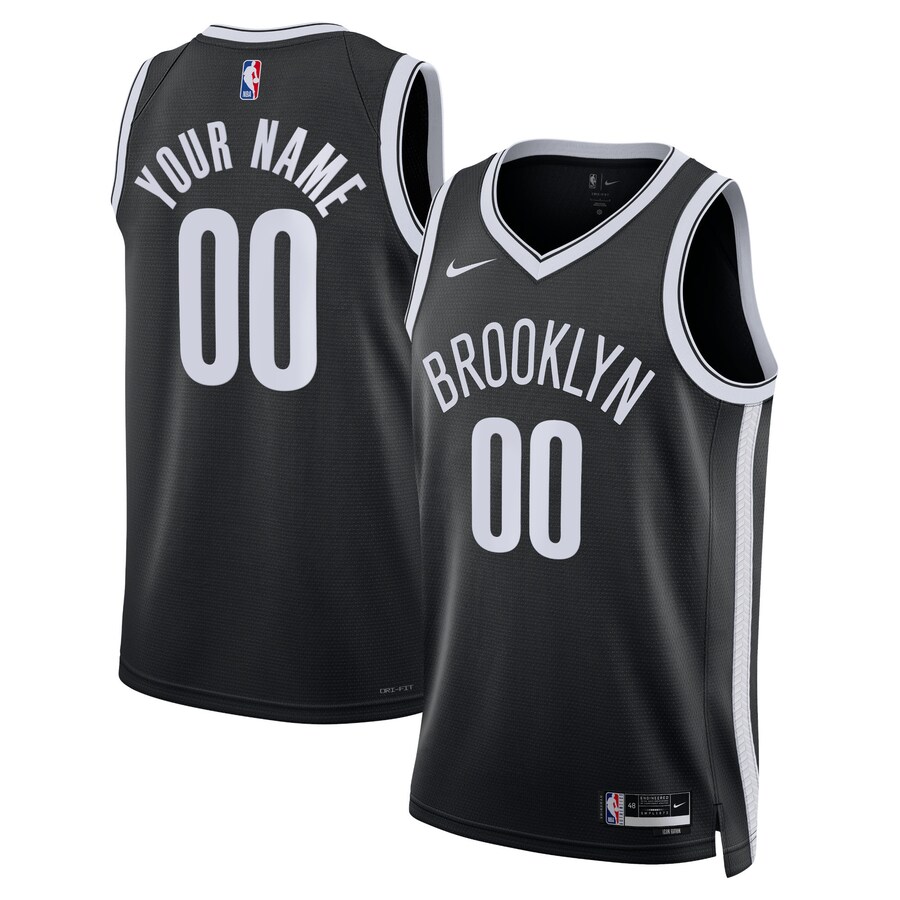 Unisex Brooklyn Nets Nike Black Swingman Custom Jersey - Icon Edition - Puhuasuan