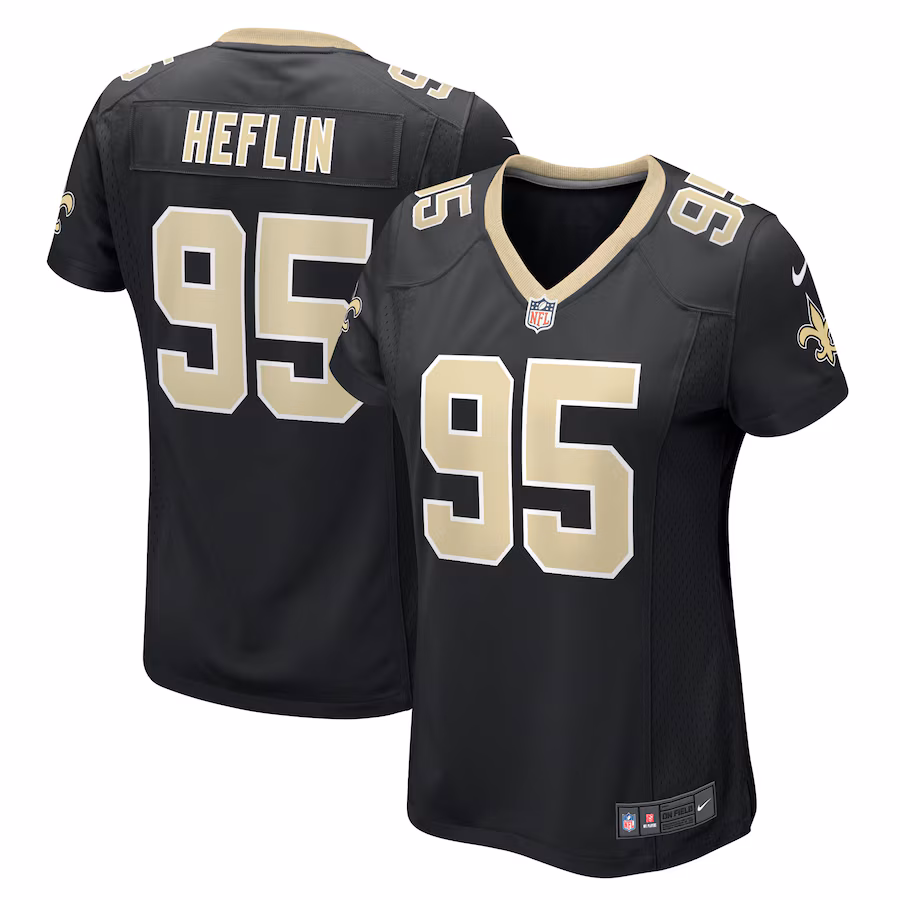 Women's New Orleans Saints Jack Heflin Nike  Black Team Game Jersey - Puhuasuan
