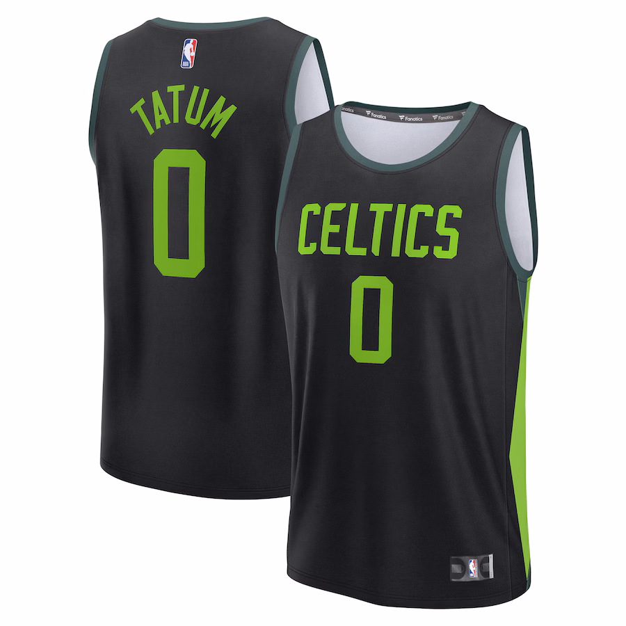 Men's Boston Celtics Jayson Tatum Fanatics Black 2024/25 Fast Break Player Jersey - City Edition - Puhuasuan