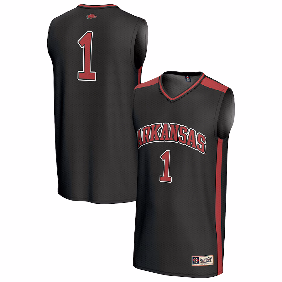 Unisex GameDay Greats #1 Black Arkansas Razorbacks Lightweight Basketball Fashion Jersey - Puhuasuan