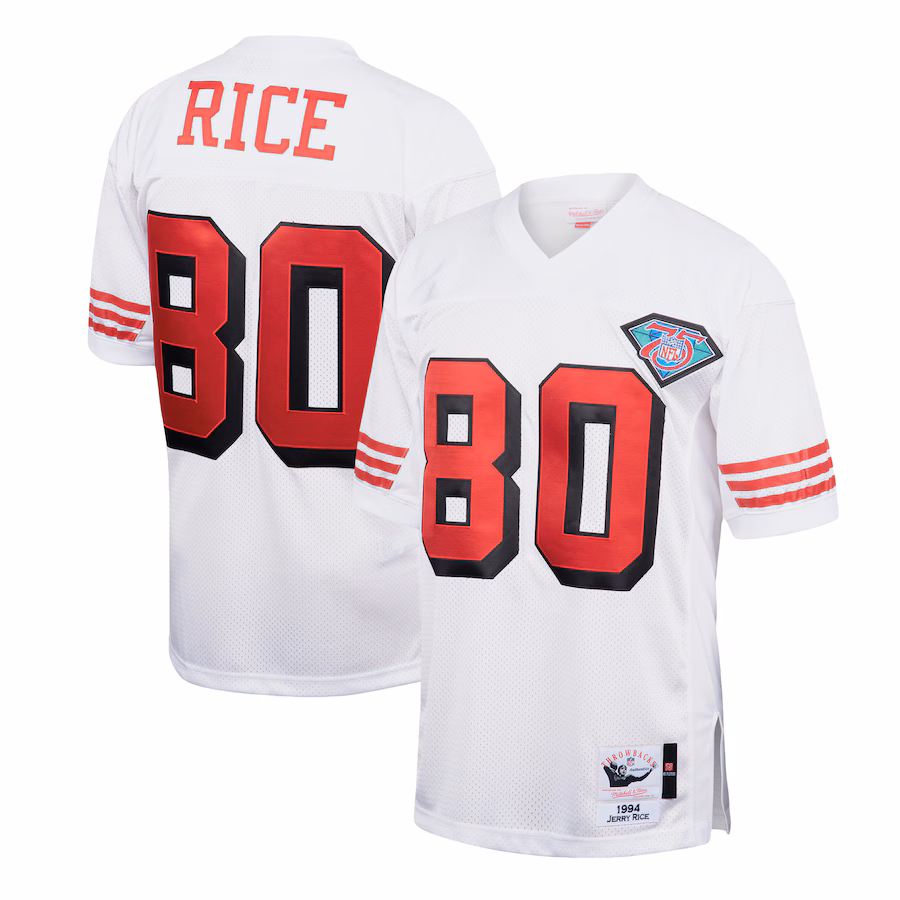 Men's San Francisco 49ers 1994 Jerry Rice Mitchell & Ness White Authentic Throwback Retired Player Jersey - Puhuasuan