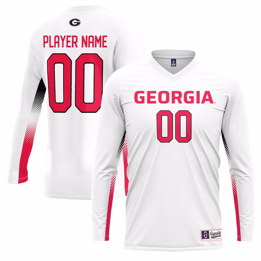 Georgia Bulldogs GameDay Greats Unisex NIL Lightweight Volleyball Jersey - White - Puhuasuan