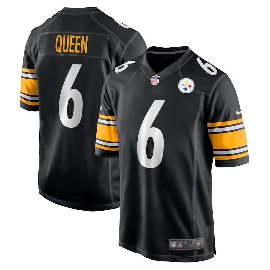 Men's Pittsburgh Steelers Patrick Queen Nike Black Game Jersey - Puhuasuan