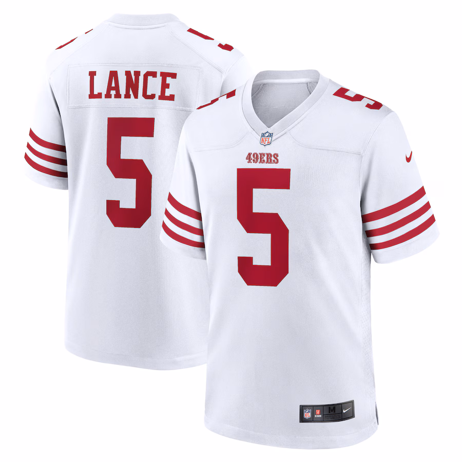 Men's San Francisco 49ers Trey Lance Nike White Player Game Jersey - Puhuasuan