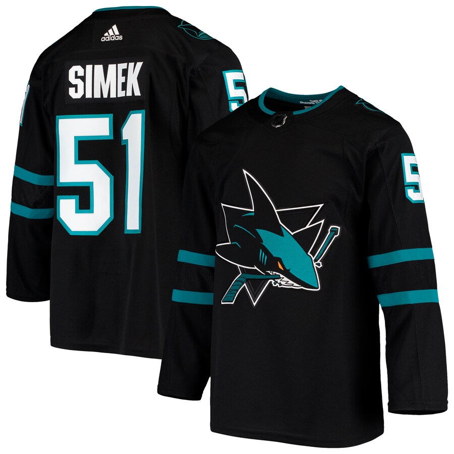 Men's San Jose Sharks Radim Simek adidas Black Alternate Authentic Jersey - Puhuasuan
