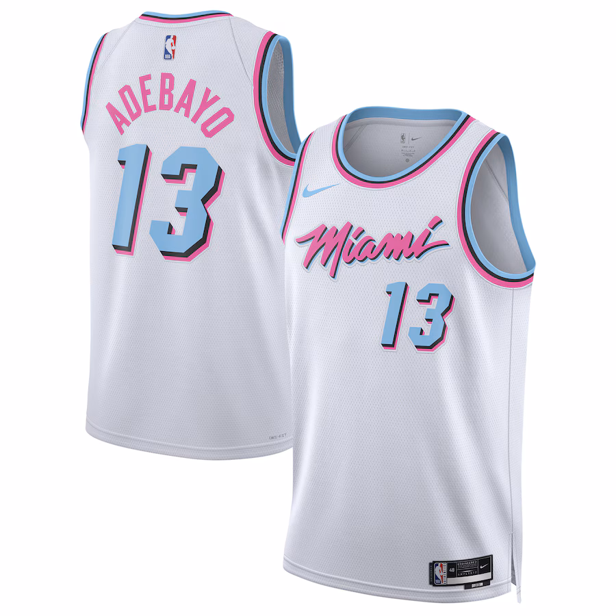 Unisex Miami Heat Bam Adebayo Nike White 2024/25 Swingman Player Jersey - City Edition - Puhuasuan