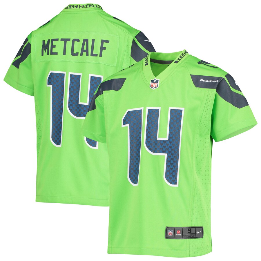 Youth Seattle Seahawks DK Metcalf Nike Neon Green Game Jersey - Puhuasuan
