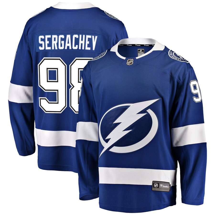 Men's Tampa Bay Lightning Mikhail Sergachev Fanatics Branded Blue Home Breakaway Player Jersey - Puhuasuan
