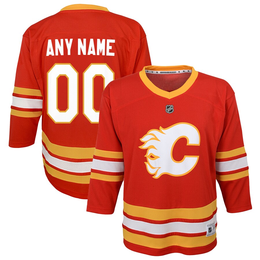 Youth Calgary Flames Red Home Replica Custom Jersey - Puhuasuan