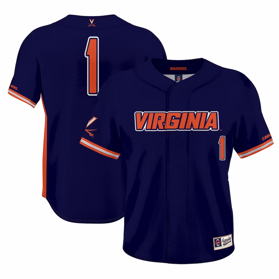 #1 Virginia Cavaliers GameDay Greats Youth Lightweight Baseball Jersey - Navy - Puhuasuan
