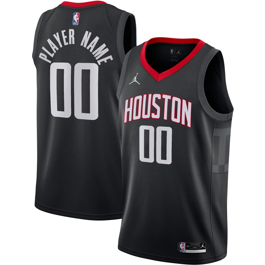 Men's Houston Rockets Jordan Brand Black Swingman Custom Jersey - Statement Edition - Puhuasuan