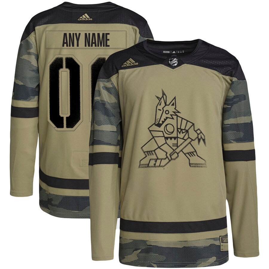 Men's Arizona Coyotes adidas Camo Military Appreciation Team Authentic Custom Practice Jersey - Puhuasuan
