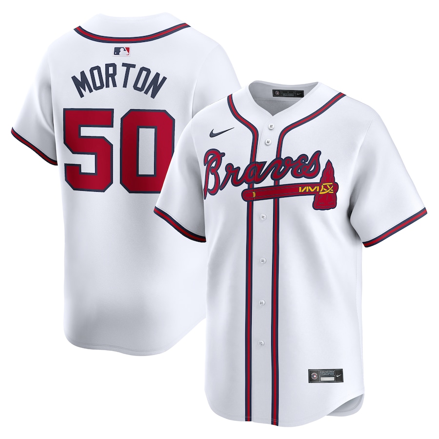 Men's Atlanta Braves Charlie Morton Nike White Home Limited Player Jersey - Puhuasuan