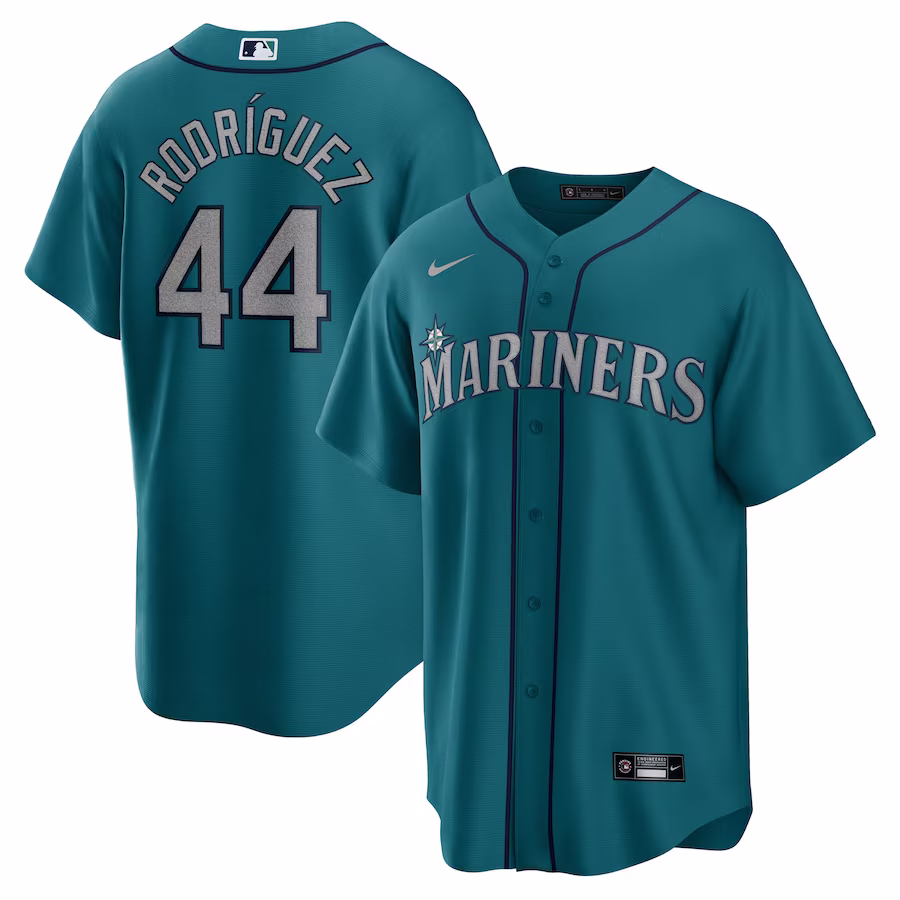 Men's Seattle Mariners Julio Rodriguez Nike Aqua Official Replica Player Jersey - Puhuasuan