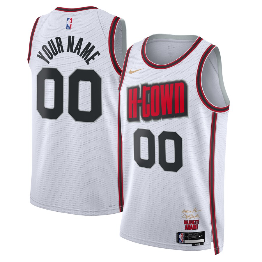 Unisex Houston Rockets Nike White 2024/25 Custom Swingman Jersey - City Edition - Puhuasuan