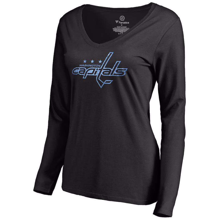 Women's Washington Capitals Black Pond Hockey Long Sleeve T-Shirt - Puhuasuan