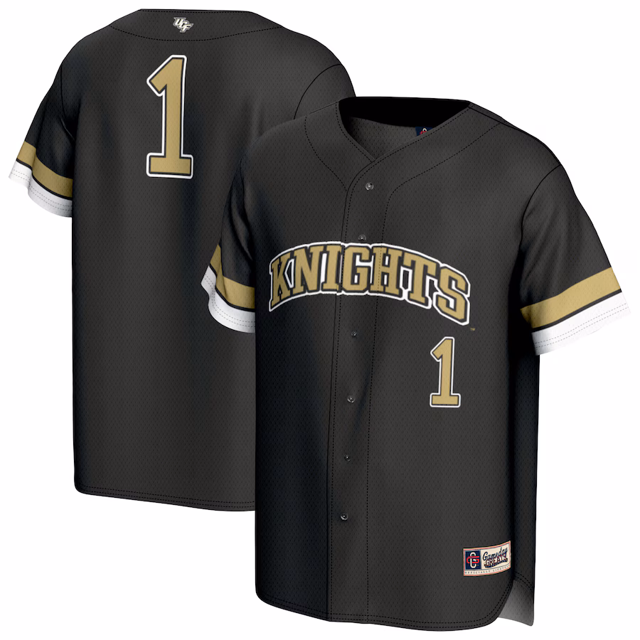 Unisex GameDay Greats #1 Black UCF Knights Collegiate Baseball Fashion Jersey - Puhuasuan