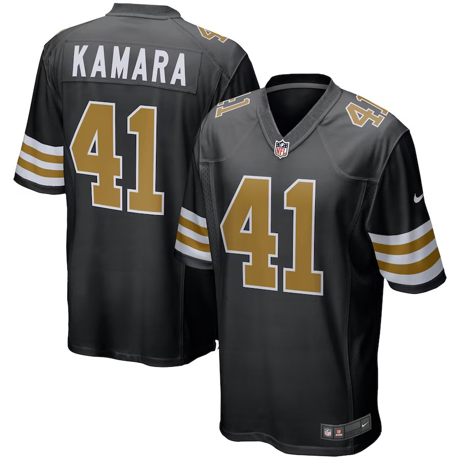 Men's New Orleans Saints Alvin Kamara Nike Black Alternate Game Jersey - Puhuasuan
