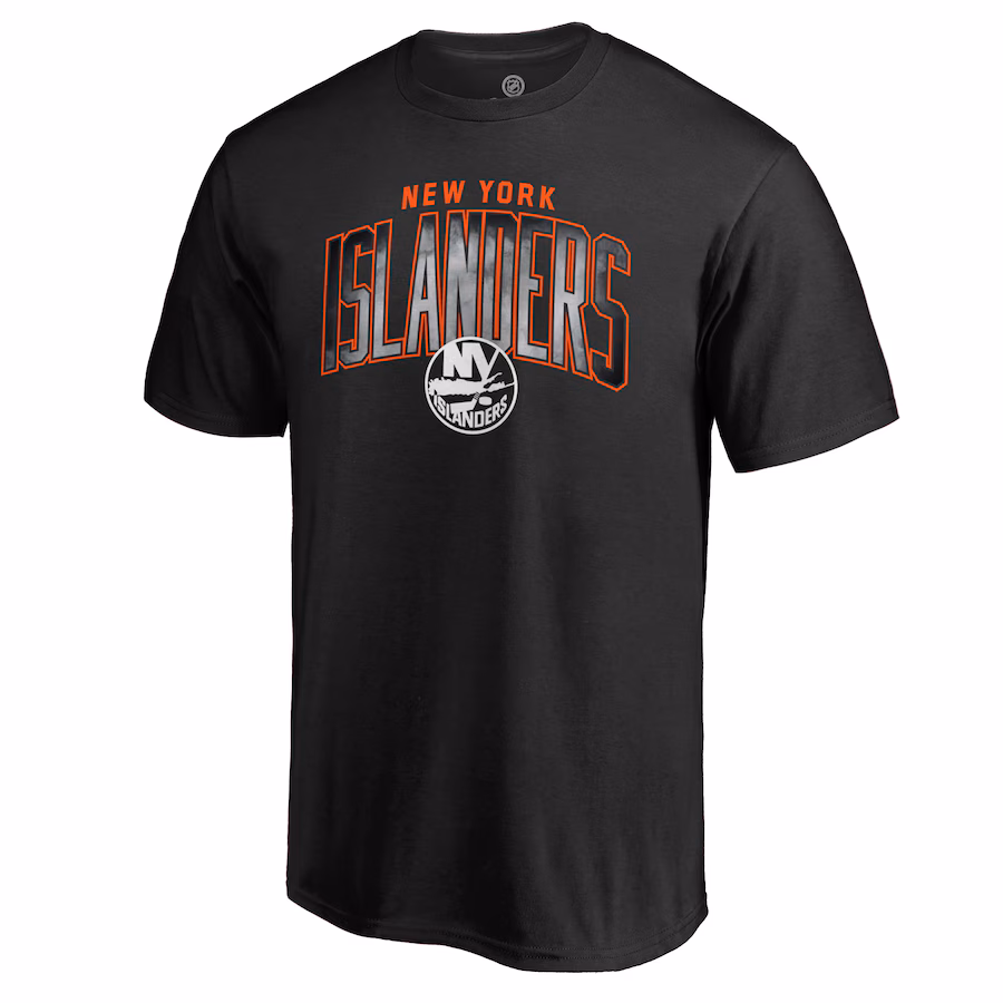 Men's New York Islanders Black Arch Smoke T-Shirt - Puhuasuan
