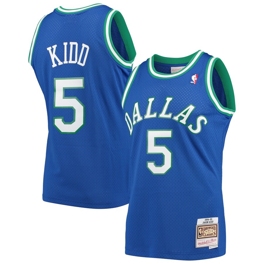 Men's Dallas Mavericks Jason Kidd Mitchell & Ness Blue 1994/95 Hardwood Classics Swingman Jersey - Puhuasuan
