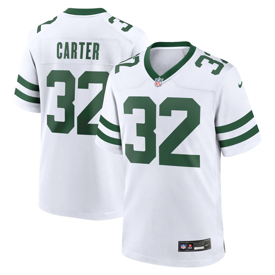Men's New York Jets Michael Carter Nike Legacy White Game Jersey - Puhuasuan