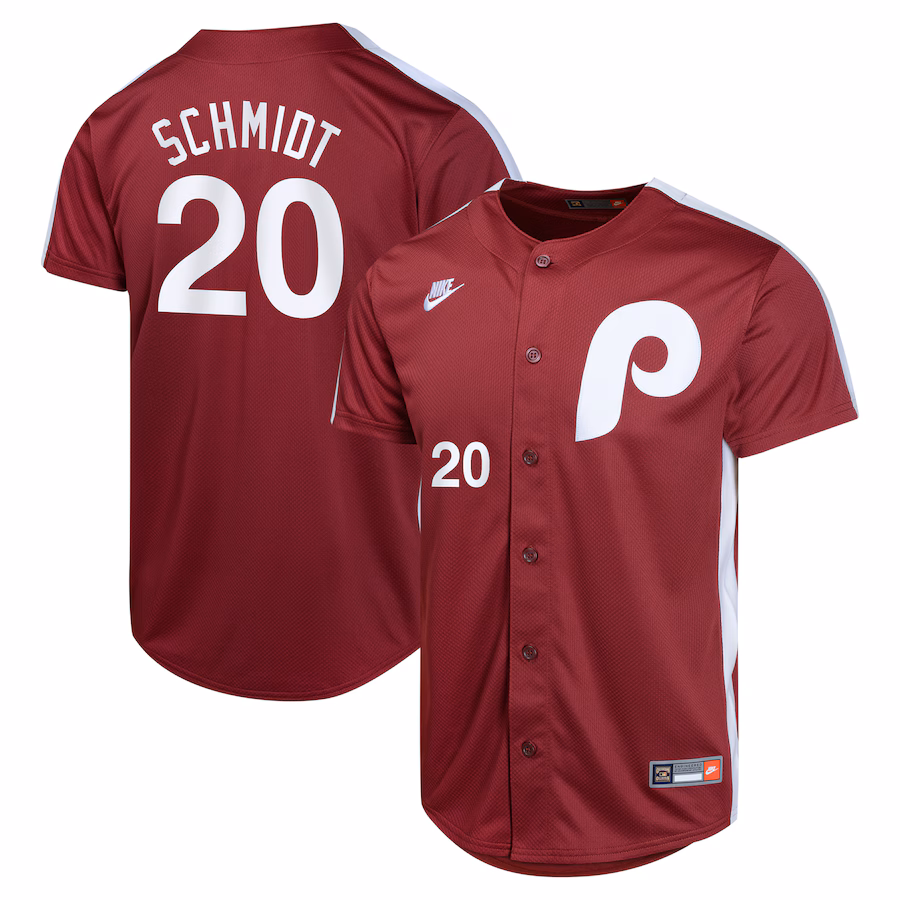 Youth Philadelphia Phillies Mike Schmidt Nike Burgundy Cooperstown Collection Limited Player Jersey - Puhuasuan