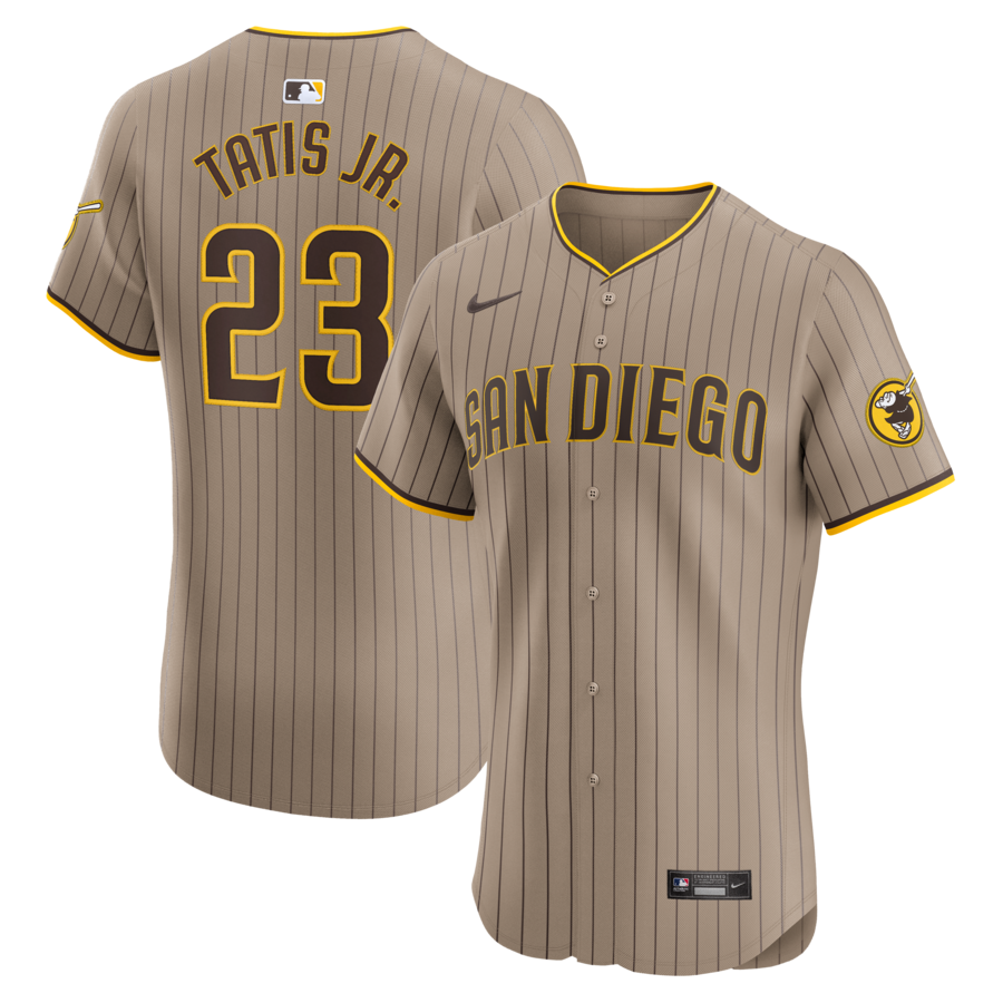Men's San Diego Padres Fernando Tatis Jr. Nike Sand Alternate Elite Player Jersey - Puhuasuan