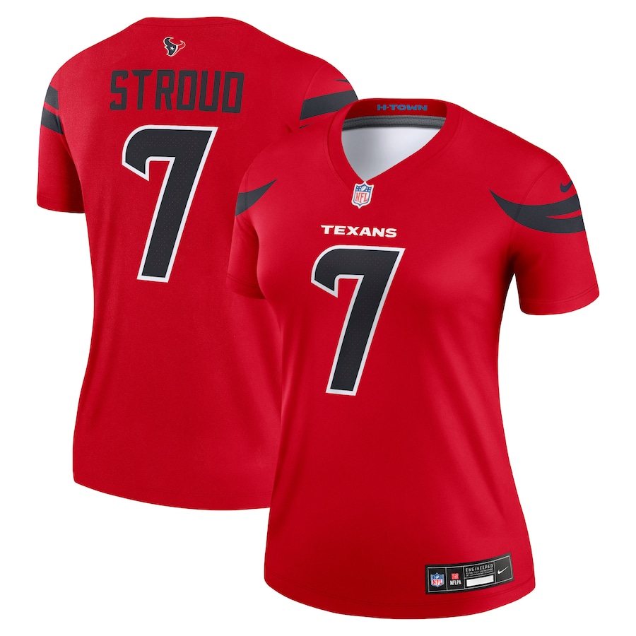 Women's Houston Texans C.J. Stroud Nike Red Alternate Legend Player Performance Top - Puhuasuan