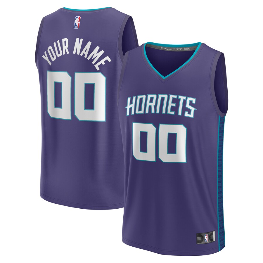 Youth Charlotte Hornets  Fanatics Purple Fast Break Replica Custom Jersey - Statement Edition - Puhuasuan