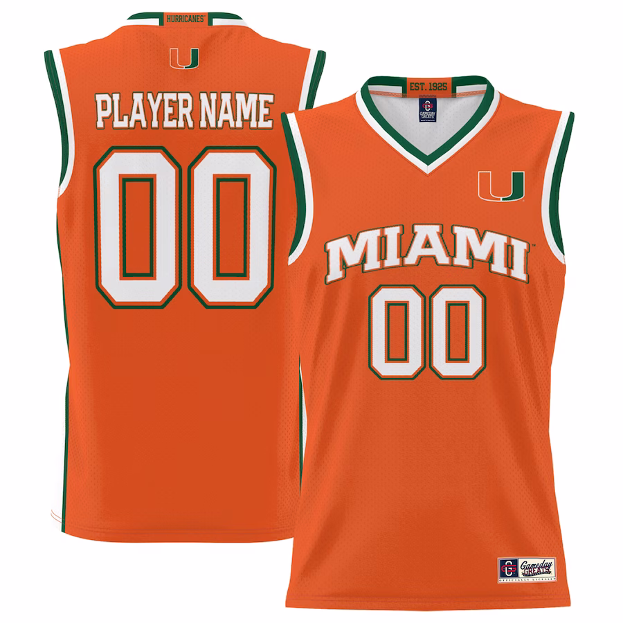 Miami Hurricanes GameDay Greats Unisex NIL Pick-A-Player Lightweight Basketball Jersey - Orange - Puhuasuan