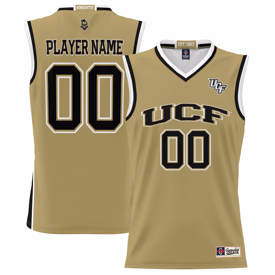 UCF Knights GameDay Greats Men's NIL Pick-A-Player Lightweight Basketball Jersey - Gold - Puhuasuan