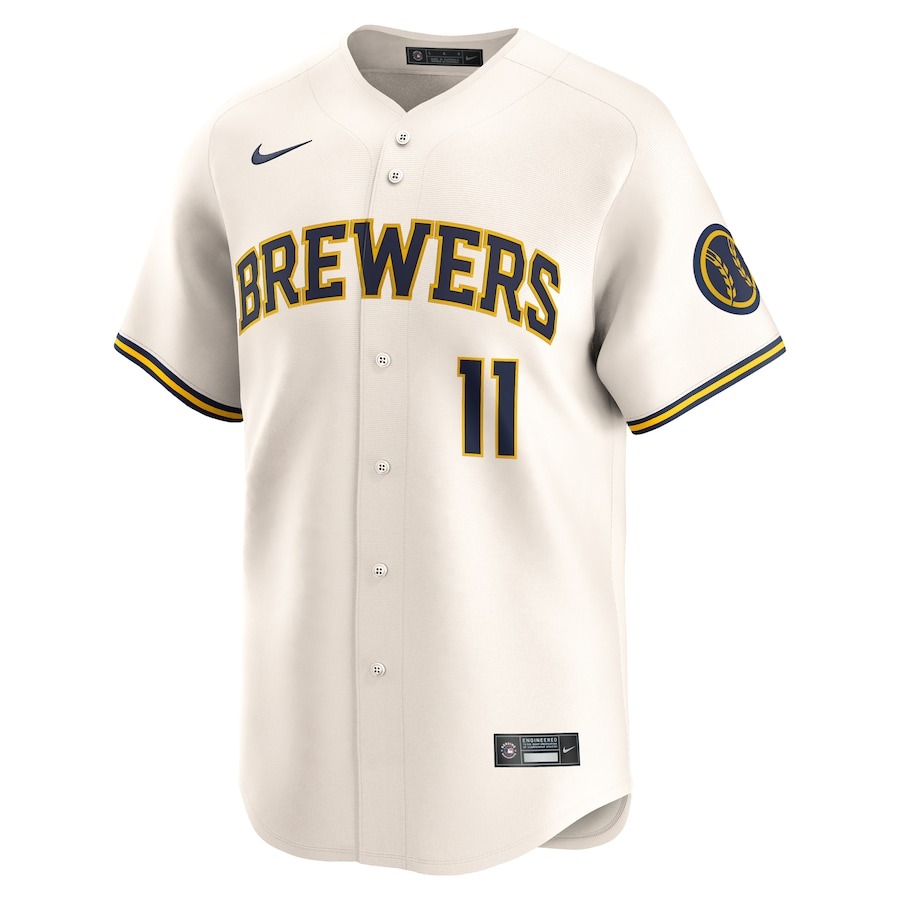 Men's Milwaukee Brewers Jackson Chourio Nike Cream Home Limited Player Jersey - Puhuasuan