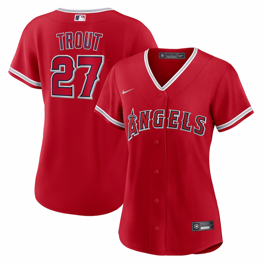 Women's Los Angeles Angels Mike Trout Nike Red Alternate Replica Player Jersey - Puhuasuan