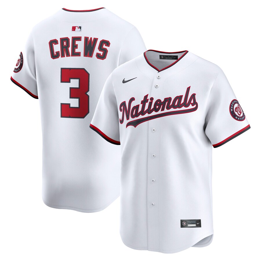 Men's Washington Nationals Dylan Crews Nike White Alternate Limited Player Jersey - Puhuasuan