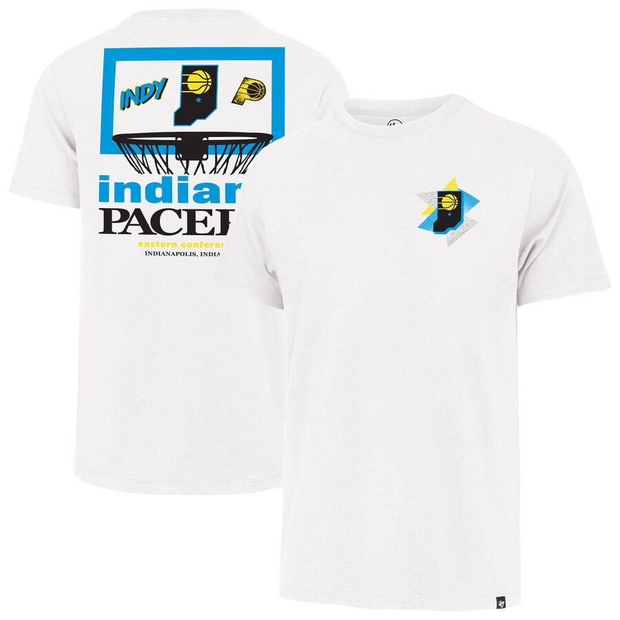 Men's Indiana Pacers  '47 White City Edition Backboard T-Shirt - Puhuasuan