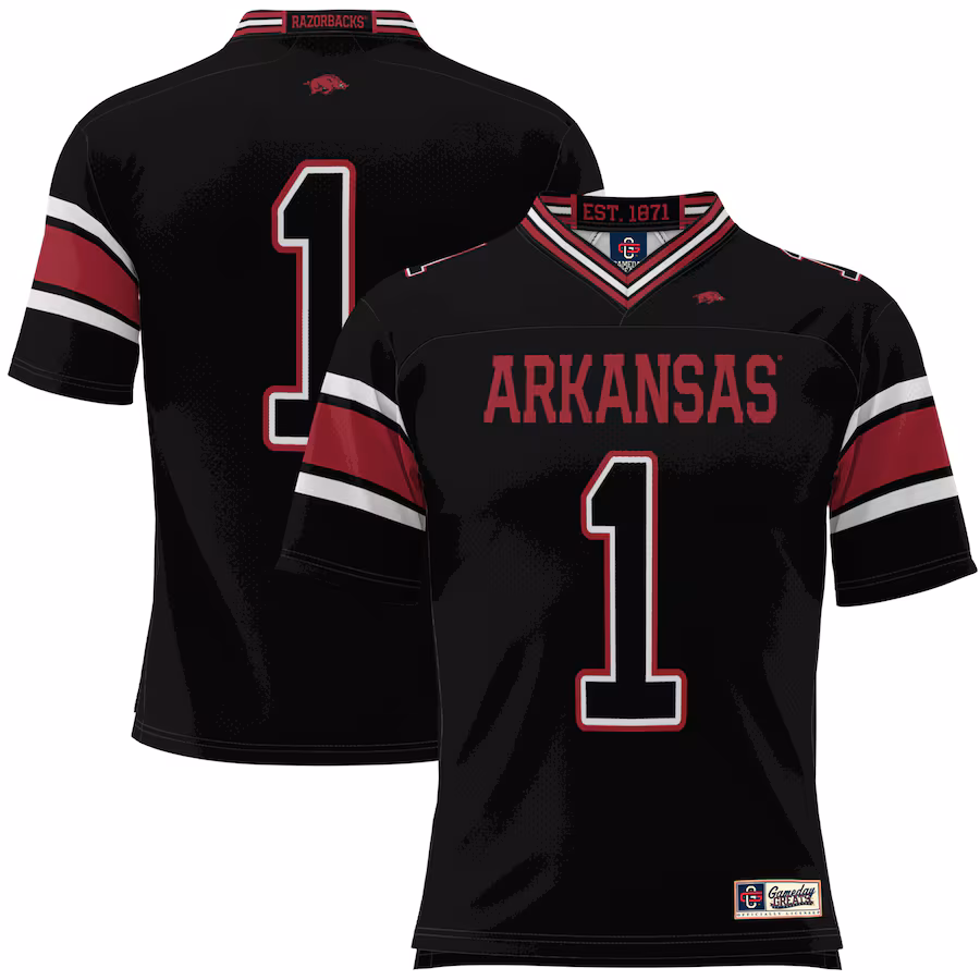Youth GameDay Greats #1 Black Arkansas Razorbacks Football Jersey - Puhuasuan