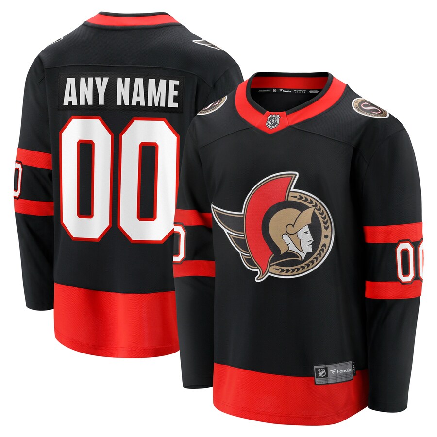 Men's Ottawa Senators Fanatics Branded Black 2020/21 Home Custom Breakaway Jersey - Puhuasuan