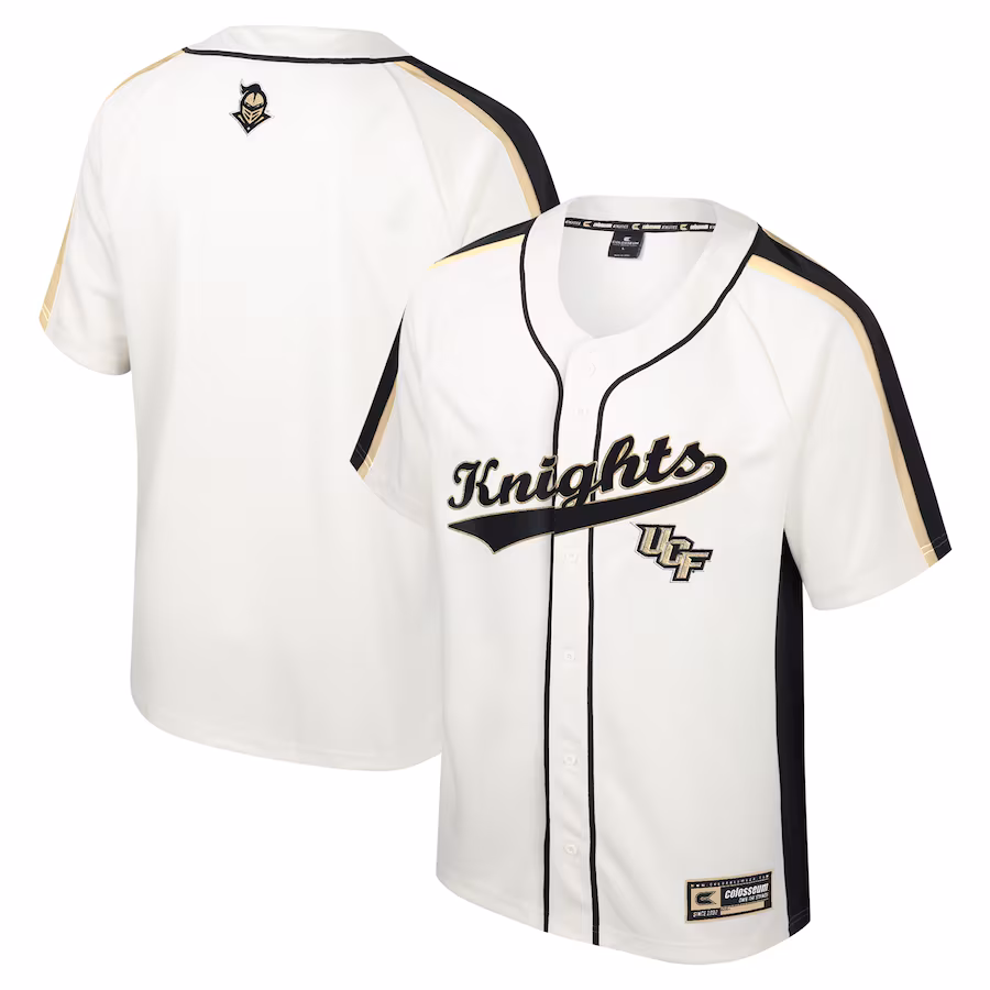 UCF Knights Colosseum Ruth Button-Up Baseball Jersey - Cream - Puhuasuan