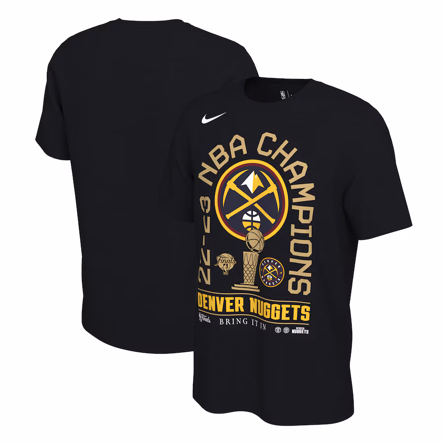 Men's Denver Nuggets Nike Black 2023 NBA Finals Champions Locker Room T-Shirt - Puhuasuan