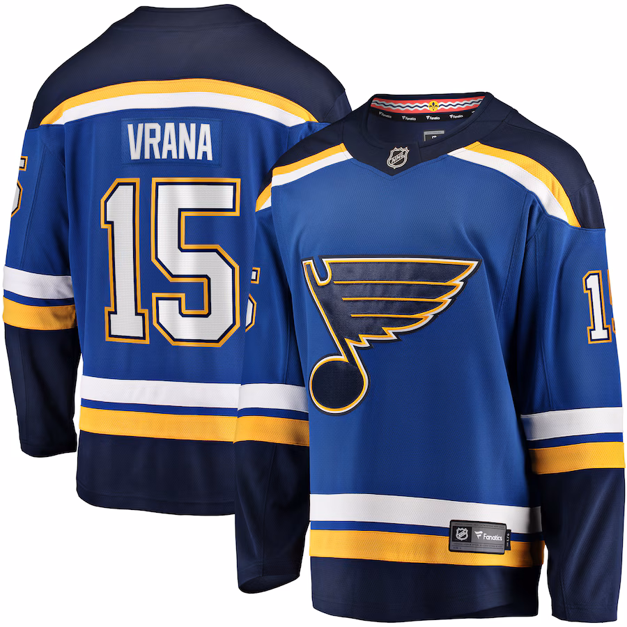 Men's St. Louis Blues Jakub Vrana Fanatics Blue Home Breakaway Jersey - Puhuasuan