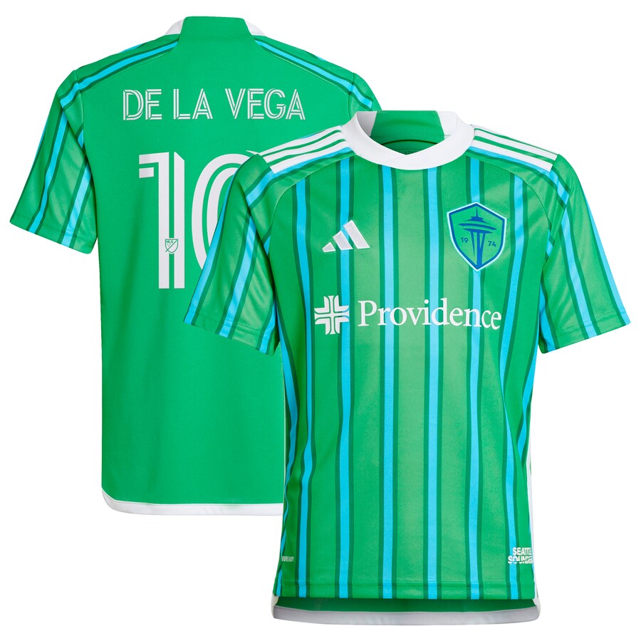Youth Seattle Sounders FC Pedro de la Vega adidas Green 2024 The Anniversary Kit Replica Player Jersey - Puhuasuan