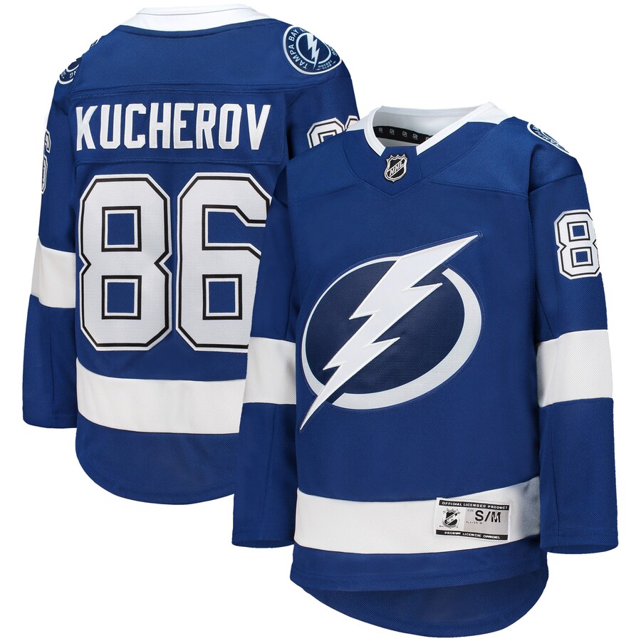 Youth Tampa Bay Lightning Nikita Kucherov Blue Home Premier Player Jersey - Puhuasuan