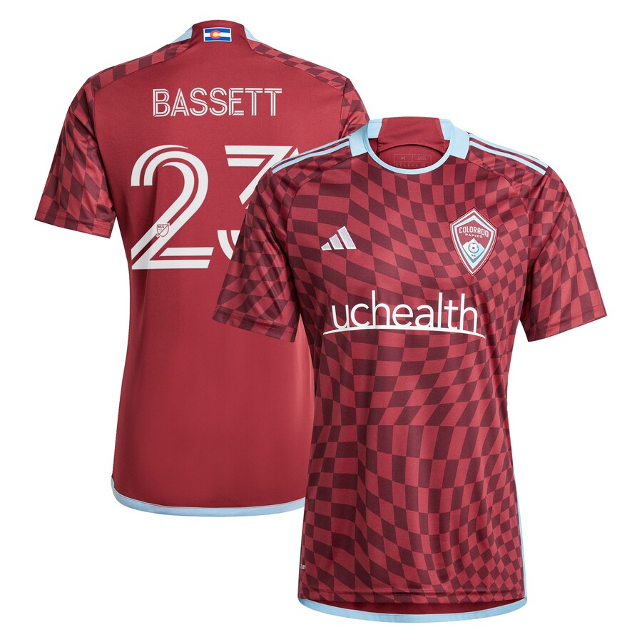 Men's Colorado Rapids Cole Bassett adidas Burgundy 2024 One Flag Kit Replica Player Jersey - Puhuasuan
