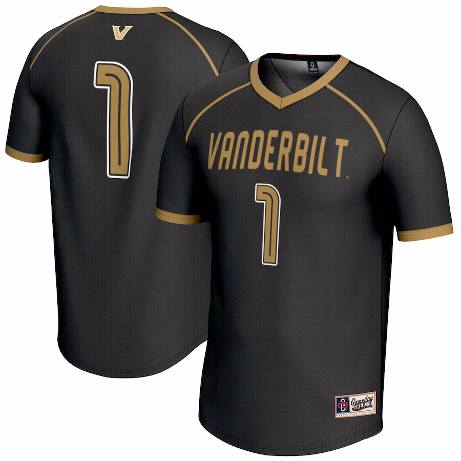 Youth GameDay Greats #1 Black Vanderbilt Commodores Lightweight Lacrosse Jersey - Puhuasuan