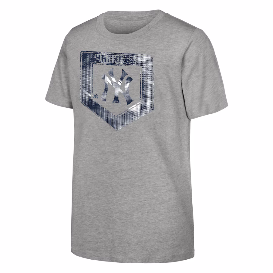 Youth New York Yankees Heather Gray Stolen Base T-Shirt - Puhuasuan