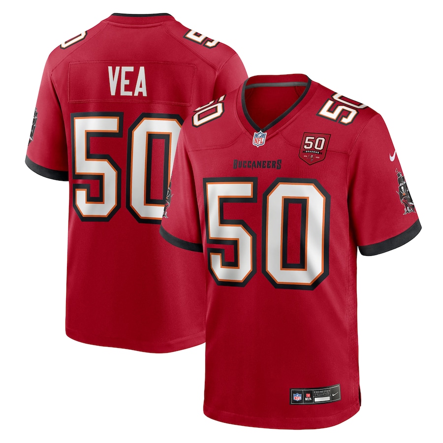 Men's Tampa Bay Buccaneers Vita Vea Nike Red 50th Anniversary Game Jersey - Puhuasuan