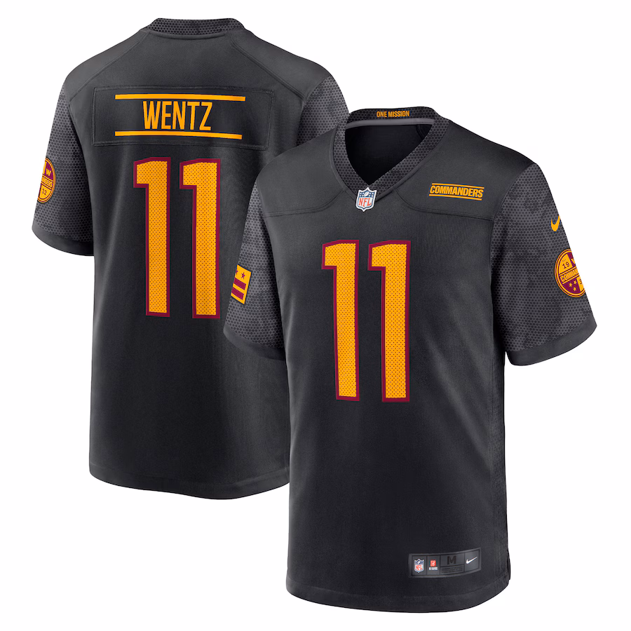 Youth Washington Commanders Carson Wentz Nike Black Alternate Game Jersey - Puhuasuan